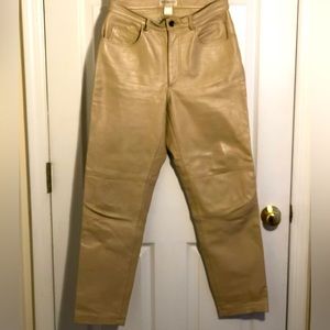 Hugo Buscati Collection 100% leather pants cream size 8